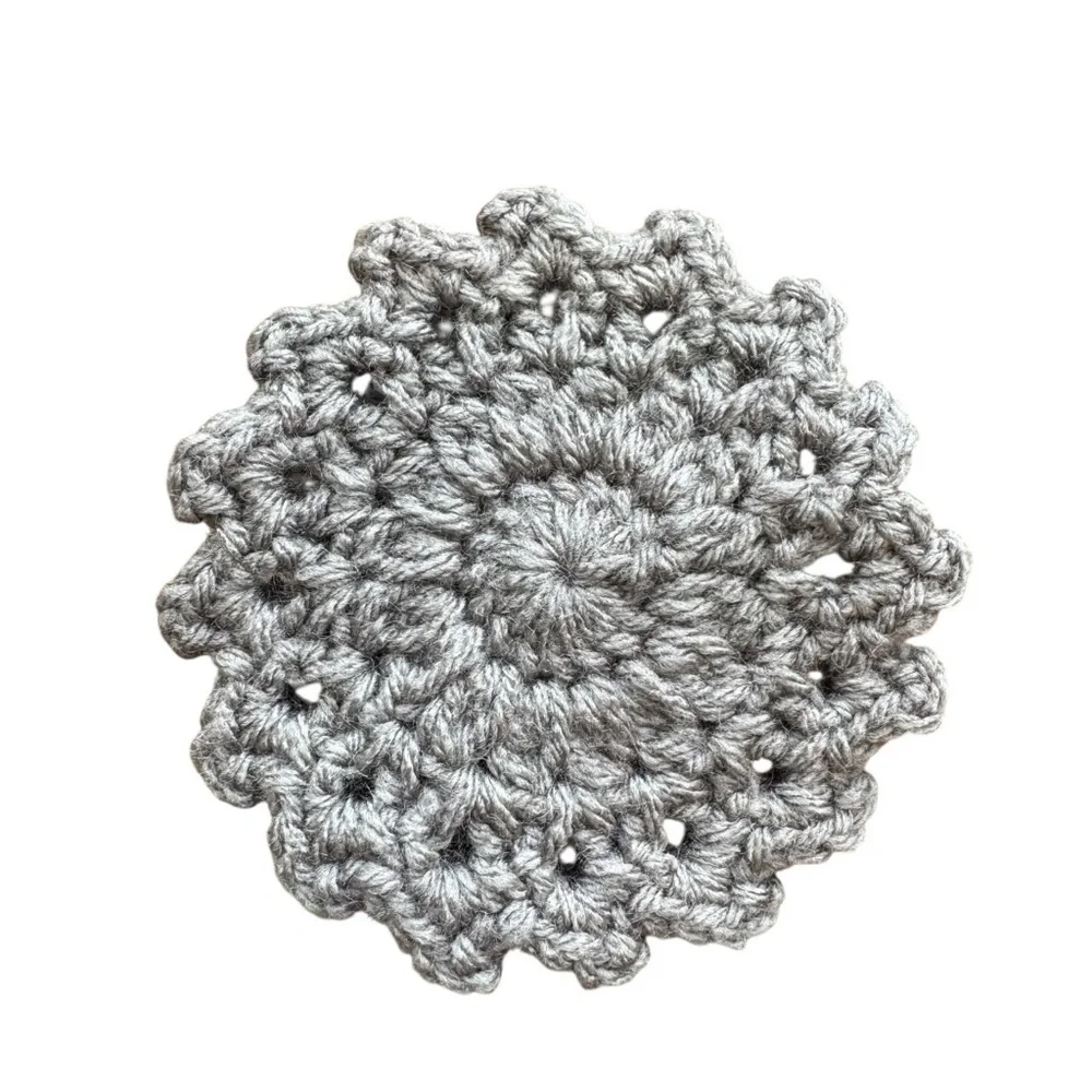 Set of 4 Crochet Gray Coasters